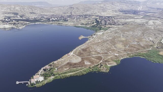 Drone Footage of Juliopolis Necropolis in Cayirhan Nallihan Ankara Turkey Showing Roman Byzantine Tombs and Archaeological Terrain