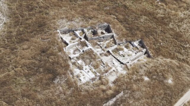 Drone Footage of Juliopolis Necropolis in Cayirhan Nallihan Ankara Turkey Showing Roman Byzantine Tombs and Archaeological Terrain