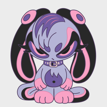 Serious cartoon animal. Funny character. Cartoon character design.