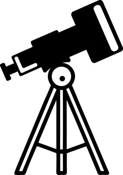 telescope icon, telescope vector silhouette