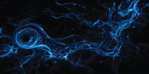 Abstract blue liquid light flows in darkness with abstract background electric mystical futuristic wallpaper creative phenomenon backdrop © JM