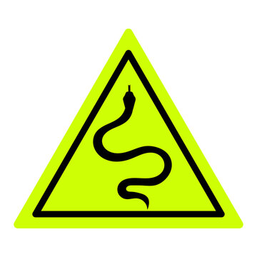 Snake warning sign or icon
