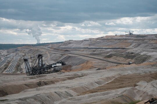 Bucket wheel excavator in Hambach opencast coal mining pit
