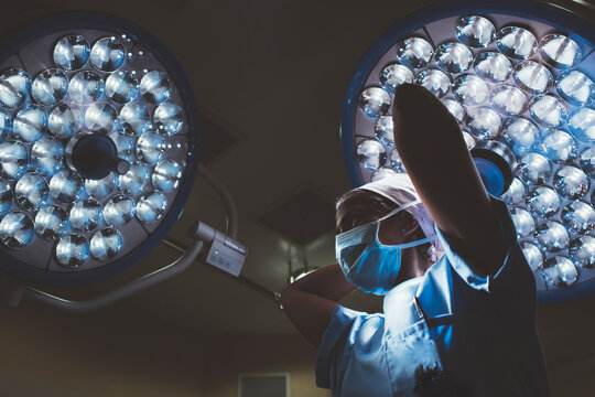 Operating room nurse getting ready for a surgery