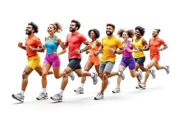 Obraz premium gruppo di sportivi che corrono 01