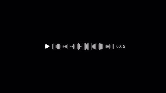Visual waveform animation with transparent background, audio spectrum animation with alpha channel, sound waves video in 4k. 