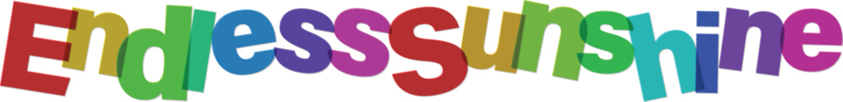 Colorful Endless Sunshine Text with Rainbow Letters  vibrant multicolored words on transparent background for design