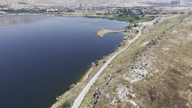 Drone Footage of Juliopolis Necropolis in Cayirhan Nallihan Ankara Turkey Showing Roman Byzantine Tombs and Archaeological Terrain