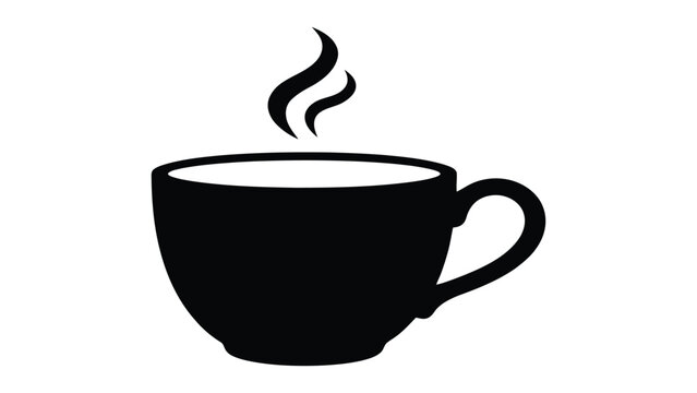 Coffee mug silhouette with rising steam suggests a warm morning drink.