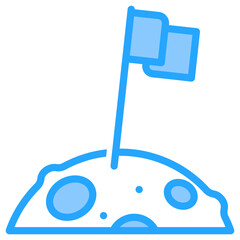Fototapeta premium Flag On The Moon Icon