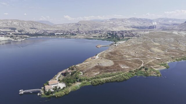 Drone Footage of Juliopolis Necropolis in Cayirhan Nallihan Ankara Turkey Showing Roman Byzantine Tombs and Archaeological Terrain