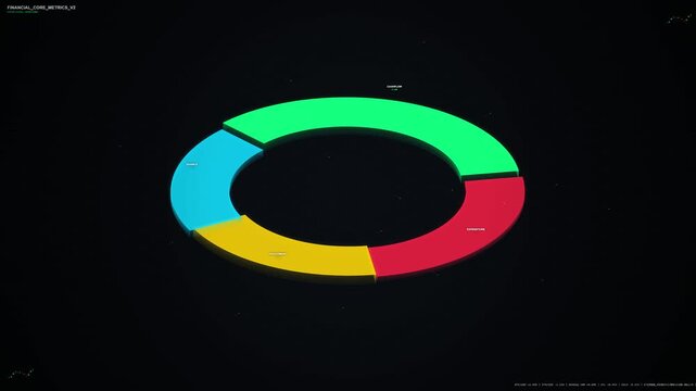 Isometric business data flow animation with technology background