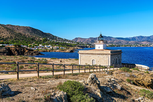 The Lighthouse of S'Arenella in Catalonia, Spain. Llanca to El port de la Selva trail