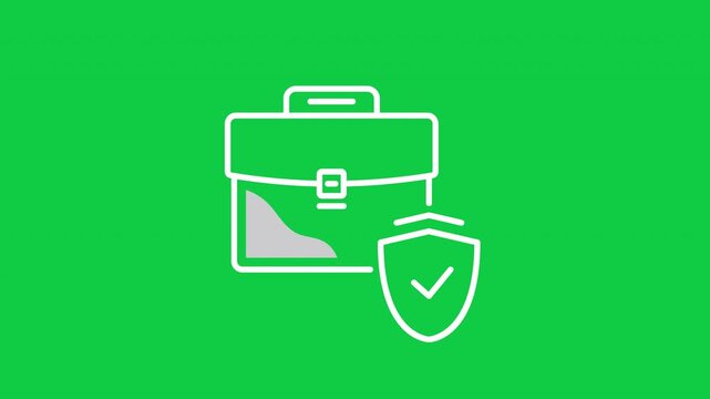 Animated secure briefcase icon for business, privacy and data protection interfaces.