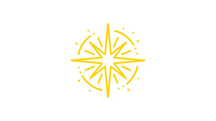 Golden Starburst Compass Rose Icon © mesa