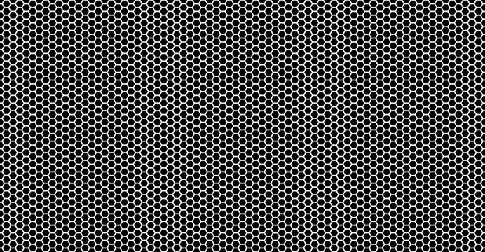 Honeycomb mesh hexagon for seamless pattern hex vector and texture background grid. Dark white hive for lace net and comb bee shape. Honeycomb black honey for pattern structure tile and hex.