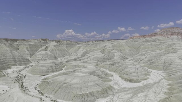 Drone Footage of Nallihan Bird Sanctuary and Rainbow Hills in Ankara Turkey Showing Wetlands and Colorful Geological Landscape