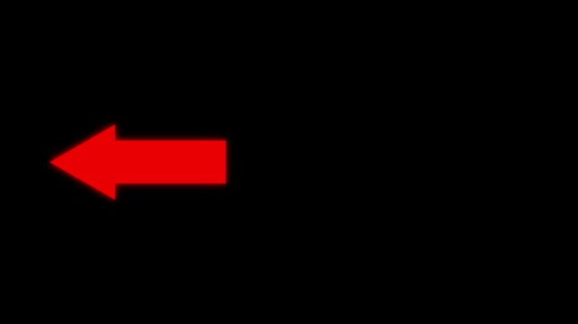 Red Left Pointing Arrow Icon,4k video
