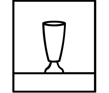 Trophy Display Case Minimalist Vector Icon - Simple Line Illustration for Stadium and Match Day Sports