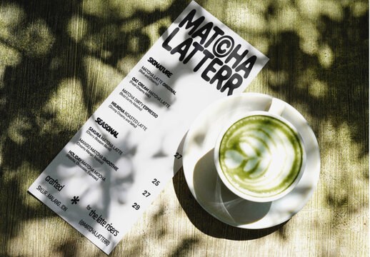 Minimalist Cafe Menu and Product Display