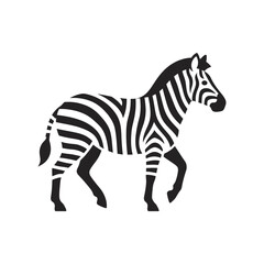 Obraz premium A minimalist zebra icon representing a wild African animal symbol