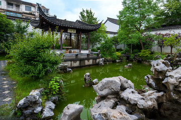 Fototapeta premium Private Garden of Historic Residence Cai House in Shuanglin, Huzhou,Zhejiang, China