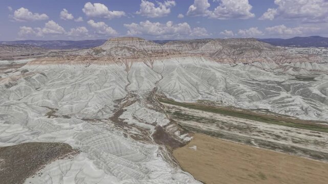 Drone Footage of Nallihan Bird Sanctuary and Rainbow Hills in Ankara Turkey Showing Wetlands and Colorful Geological Landscape