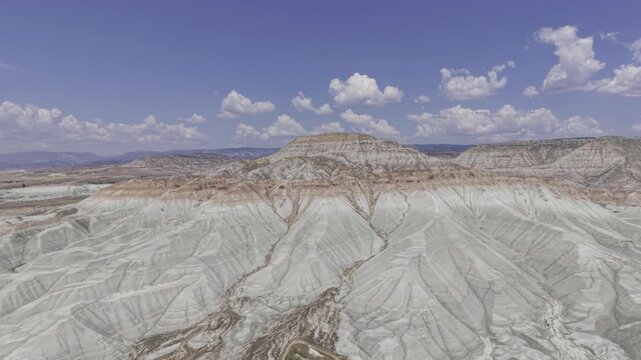 Drone Footage of Nallihan Bird Sanctuary and Rainbow Hills in Ankara Turkey Showing Wetlands and Colorful Geological Landscape
