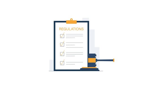 Animated Checklist of Regulations with a Gavel 
