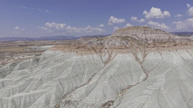 Drone Footage of Nallihan Bird Sanctuary and Rainbow Hills in Ankara Turkey Showing Wetlands and Colorful Geological Landscape