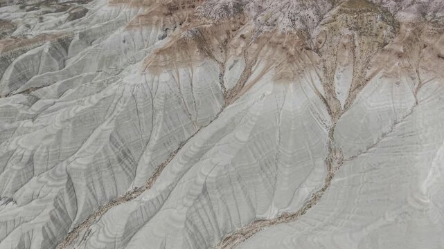 Drone Footage of Nallihan Bird Sanctuary and Rainbow Hills in Ankara Turkey Showing Wetlands and Colorful Geological Landscape
