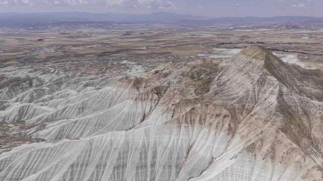 Drone Footage of Nallihan Bird Sanctuary and Rainbow Hills in Ankara Turkey Showing Wetlands and Colorful Geological Landscape