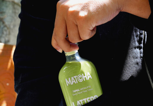 Transparent Bottle Mockup in The Pocket