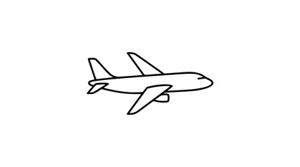 Airplane side view vector icon in minimalist hand-drawn outline style, clean scalable illustration for aviation, travel booking, flight routes, airline branding, vacation plans, and transport design © Sanjida