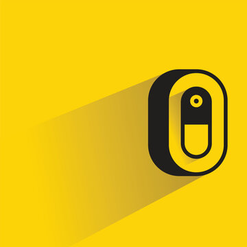 electric switch icon with shadow on yellow background