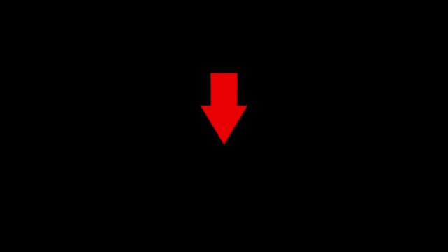  Red download arrow loop animation on solid black background