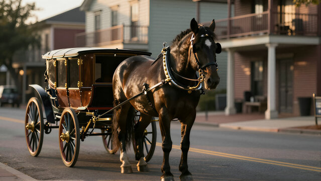 Elegant Heritage Journey on a Golden Hour Equine Buggy