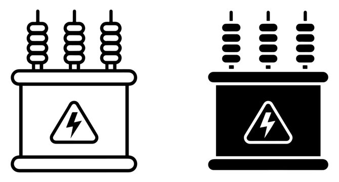 electrical transformer icon collection