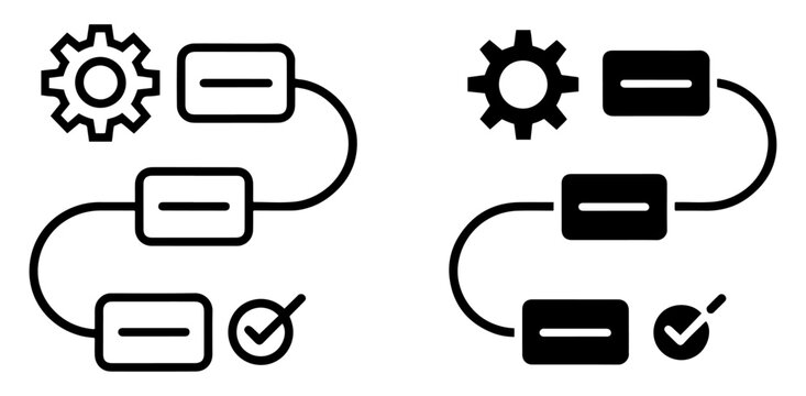 workflow process icon vector collection