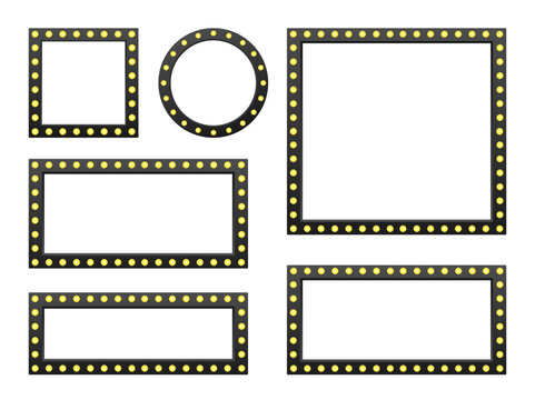 Marquee frames with light bulbs for showtime