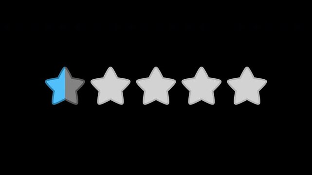 Ranking star icon blue (0.5) with alpha channel.