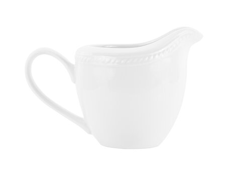 Milk jar on white background.