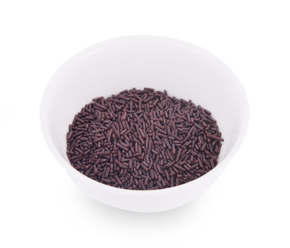 Chocolate flakes isolated on white.