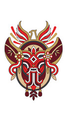 Fototapeta premium Traditional Indonesian mask representing cultural heritage with vibrant designs