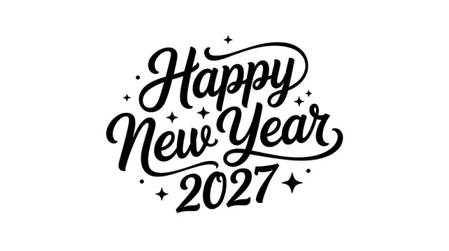 Elegant Happy New Year 2027 Celebration Graphic Design Text