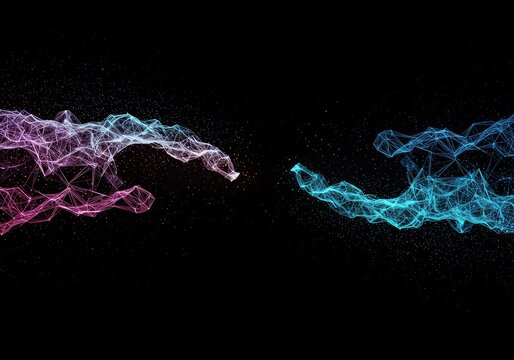 Digital network visualization showing a critical missing link between two nodes. Represents a systemic failure, data void, or incomplete circuit flow ,connection ,breakdown ,separation