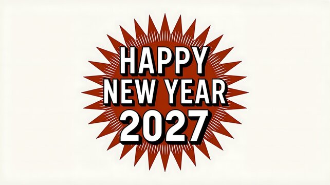 Happy New Year Celebration Graphic Design With Sparkle Effect