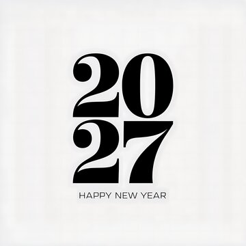 Happy New Year graphic design featuring year two thousand twenty seven