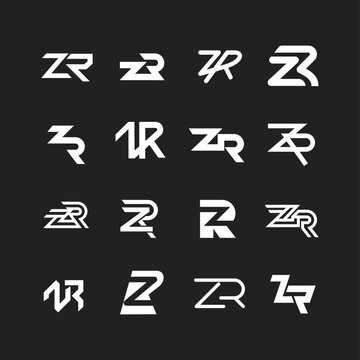 Collection of Modern ZR Monogram Logo Designs, Abstract Letter Z and R Typography