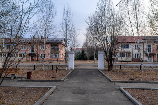 City center of Pogranichny town in Russia on the border with  China.
